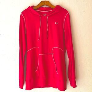 UNDER ARMOR • women’s large pink long sleeve hoodie sweatshirt workout t…